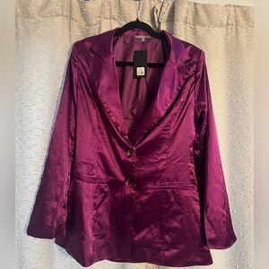 Purple Satin Blazer L